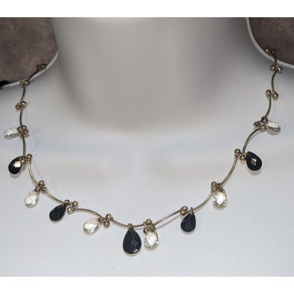 Black And Silver Wiggle Necklace - Picture 4 of 4